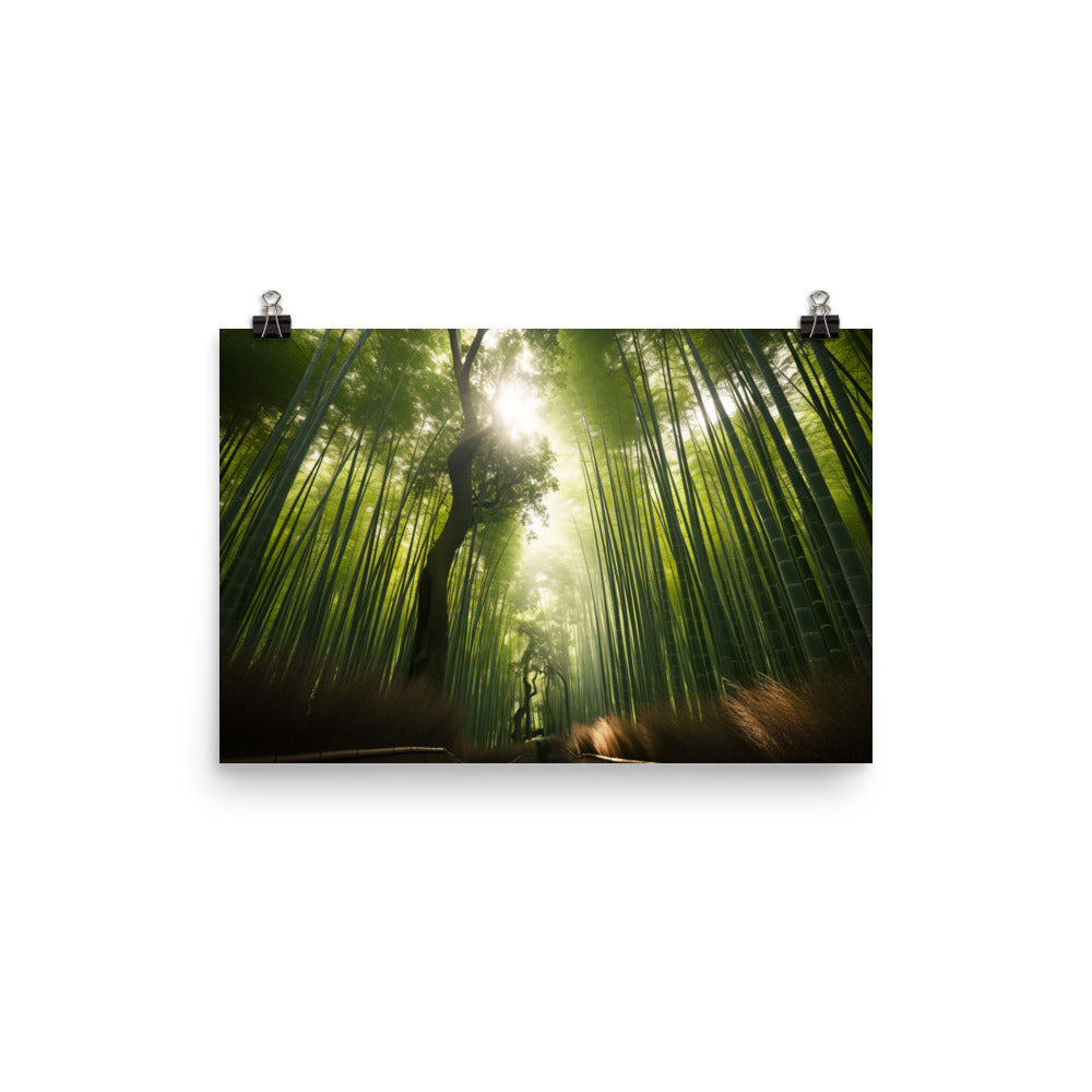 Arashiyama Bamboo Groves Serenity photo  paper poster - Posterfy.AI