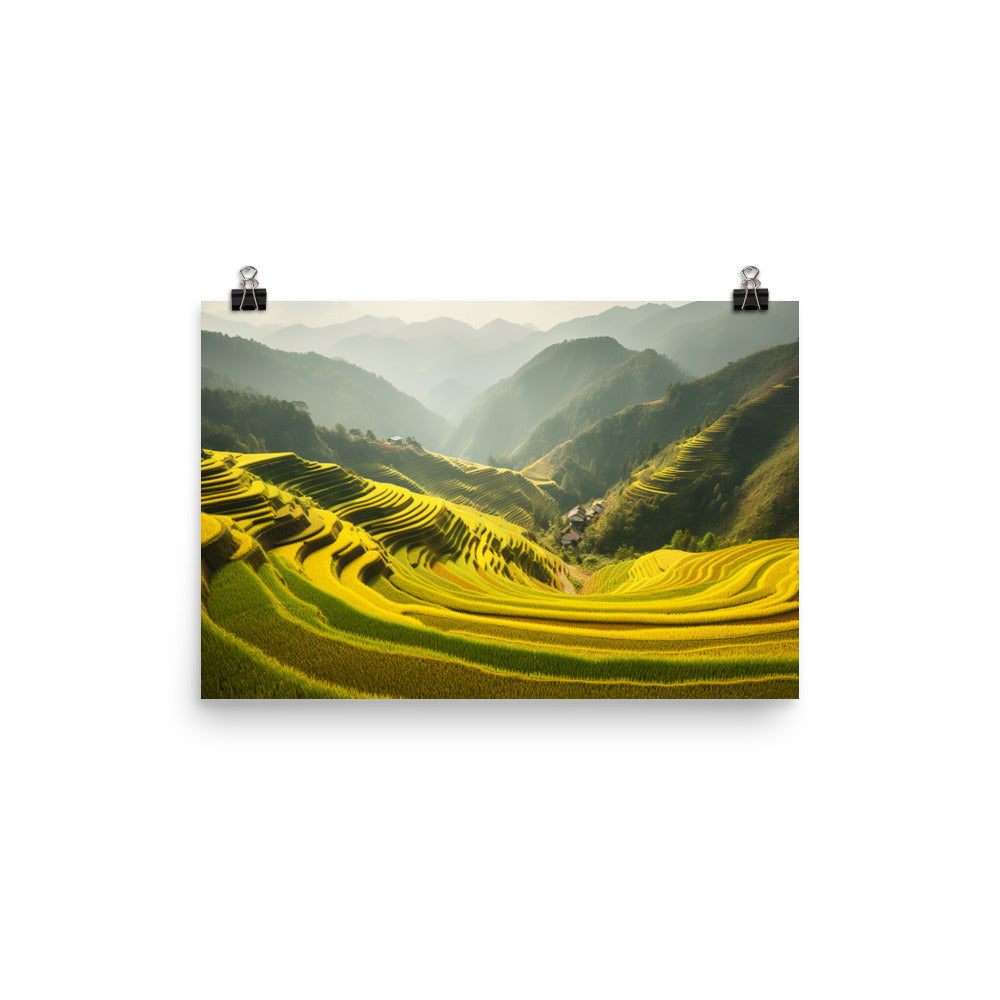 Beauty of Guilin Rice Terraces photo paper poster - Posterfy.AI