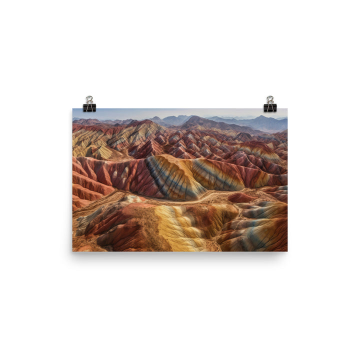 Zhangye Danxia Landform from Above photo paper poster - Posterfy.AI