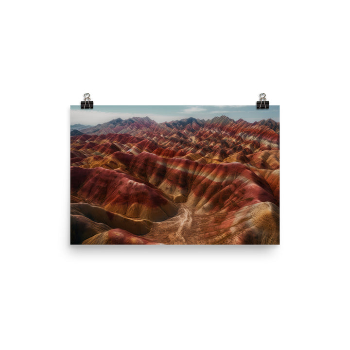 Zhangye Danxia Landform from Above photo paper poster - Posterfy.AI