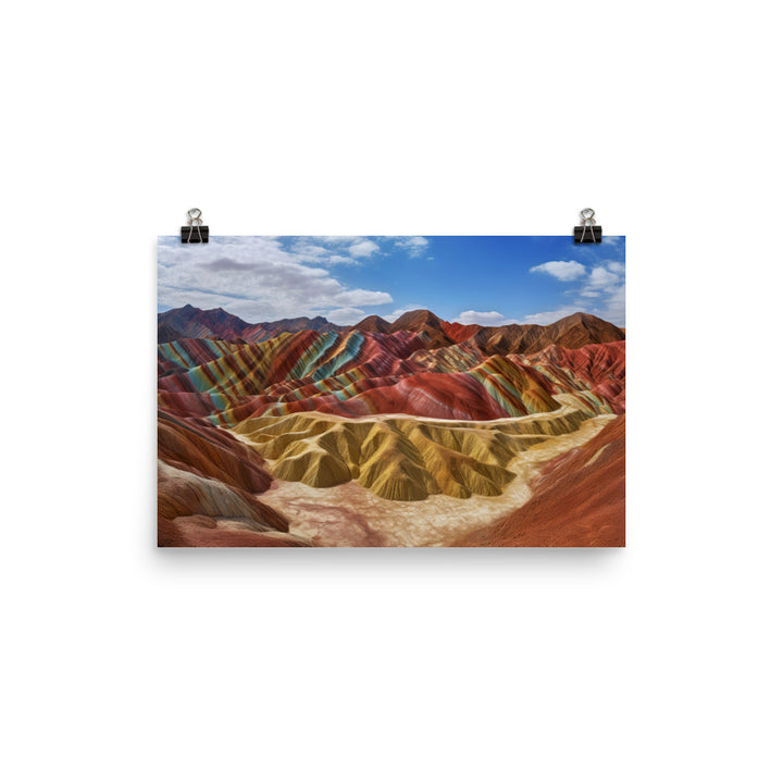 Vibrant Colors of Zhangye Danxia Landform photo paper poster - Posterfy.AI