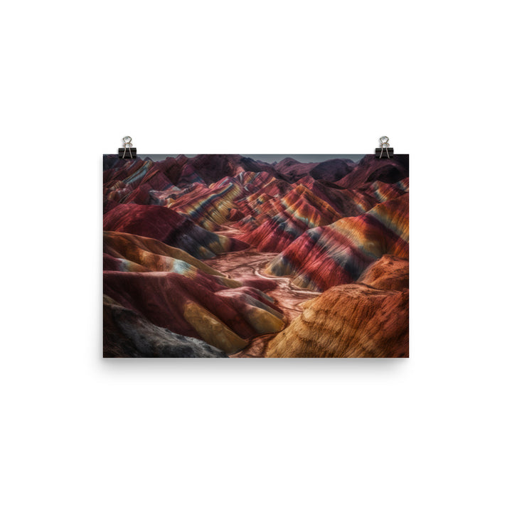 Surreal Beauty of Zhangye Danxia Landform photo paper poster - Posterfy.AI