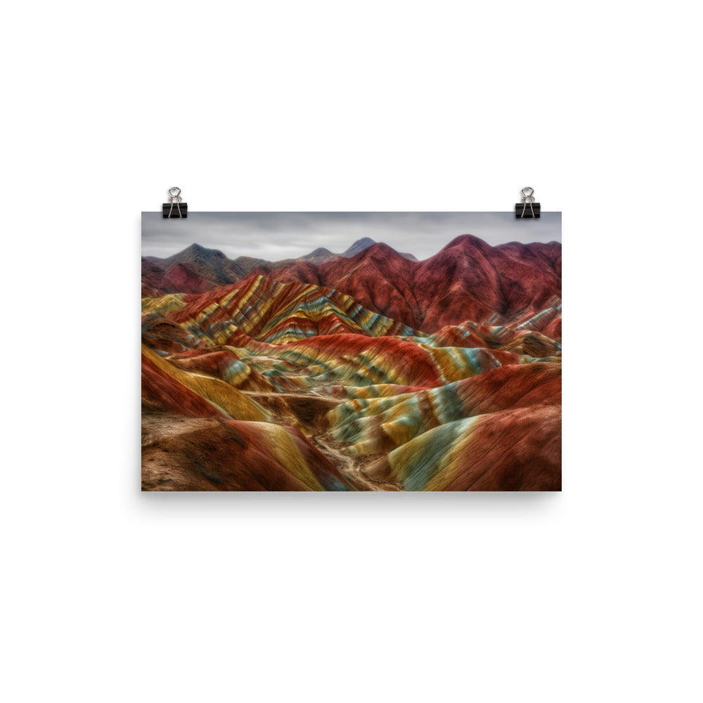 Surreal Beauty of Zhangye Danxia Landform photo paper poster - Posterfy.AI