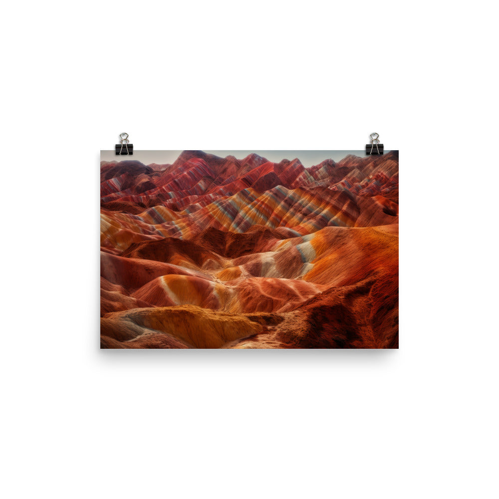 Surreal Beauty of Zhangye Danxia Landform photo paper poster - Posterfy.AI