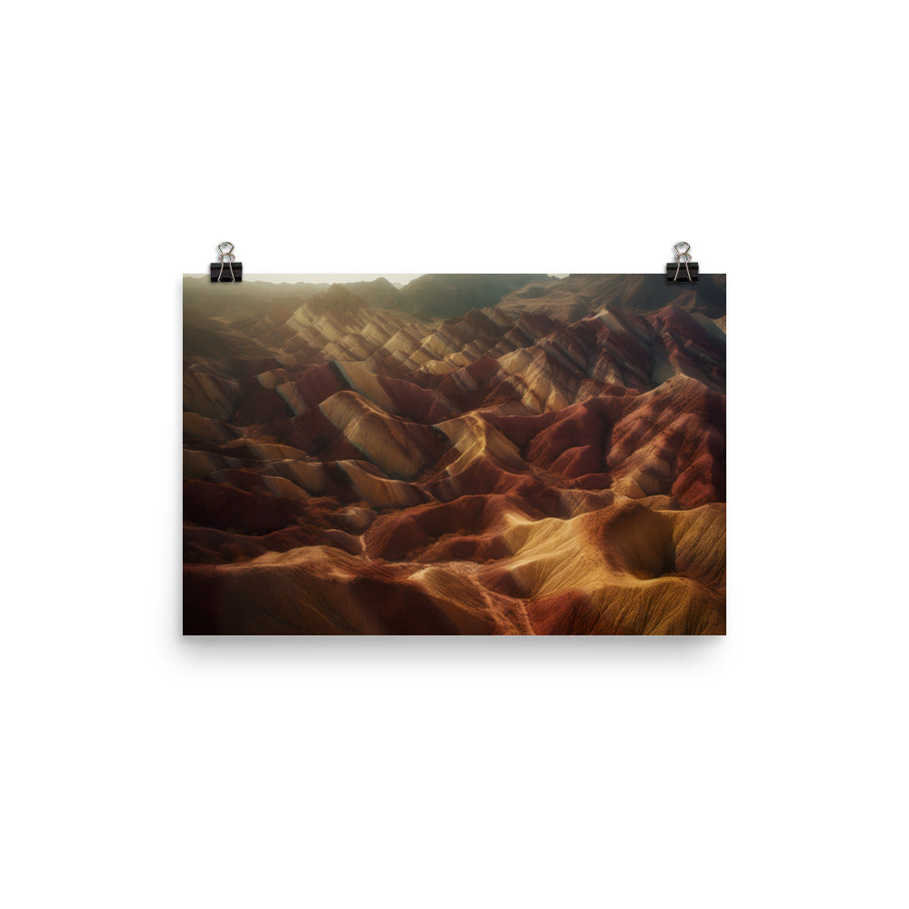 Dynamic Textures of Zhangye Danxia Landform photo paper poster - Posterfy.AI