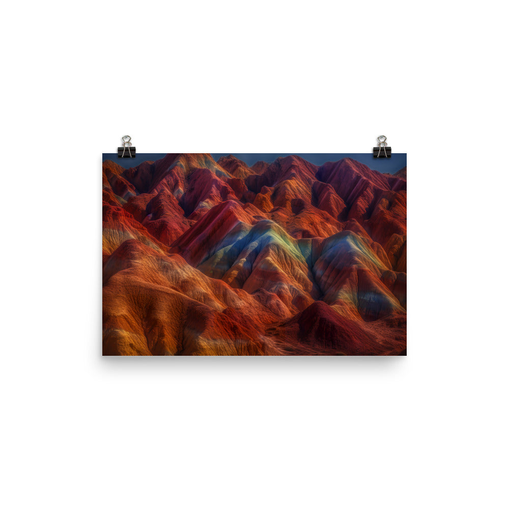 Dynamic Textures of Zhangye Danxia Landform photo paper poster - Posterfy.AI