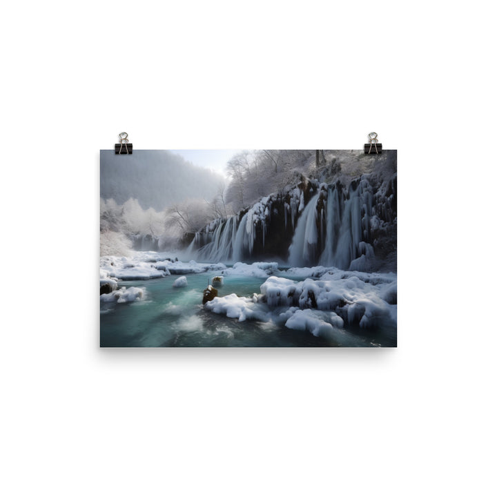 Jiuzhaigou Valleys Waterfalls Flow photo paper poster - Posterfy.AI