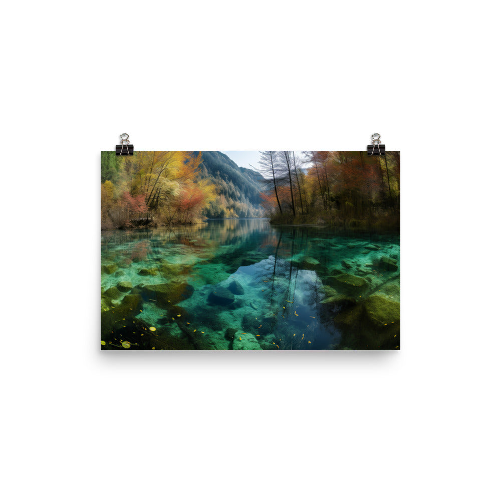 Jiuzhaigou Valleys Scenic Splendor photo paper poster - Posterfy.AI