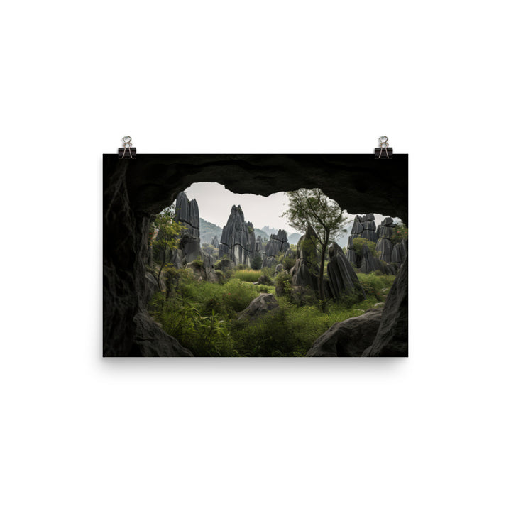 Shilin Stone Forest with Natural Archways photo paper poster - Posterfy.AI