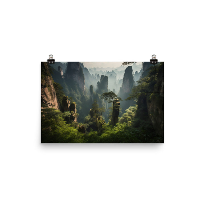 Serene Beauty of Zhangjiajies Forest Park photo paper poster - Posterfy.AI