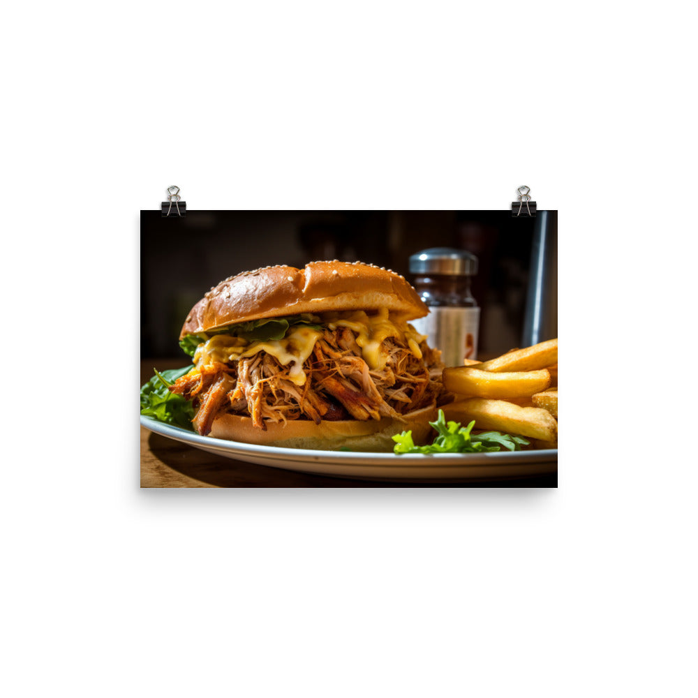 Ultimate Pulled Pork Sandwich photo paper poster - Posterfy.AI