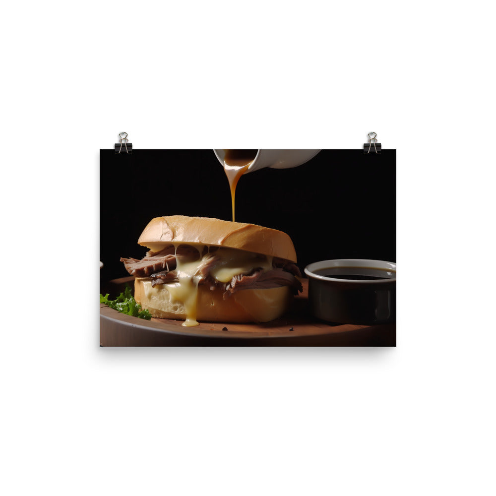 French Dip Sandwich with Au Jus photo paper poster - Posterfy.AI