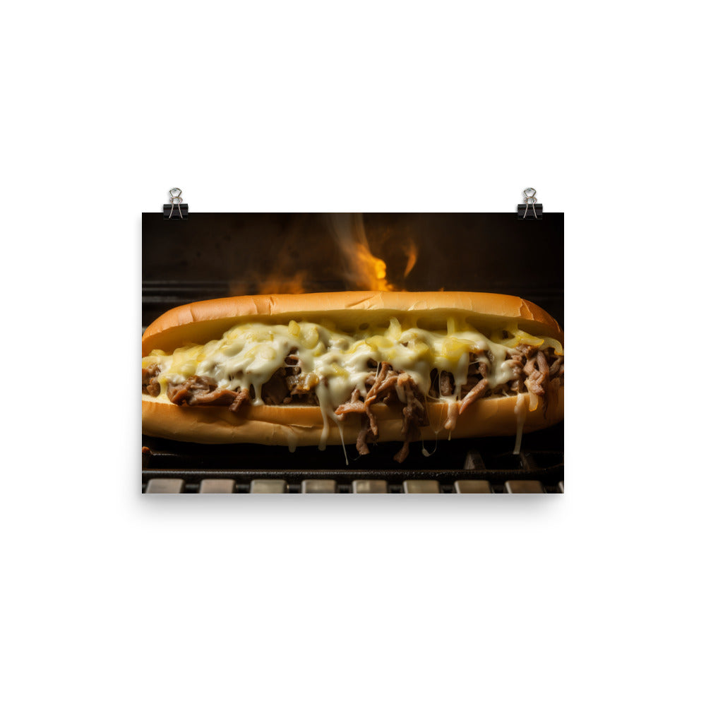 Sizzling Philly Cheesesteak photo paper poster - Posterfy.AI