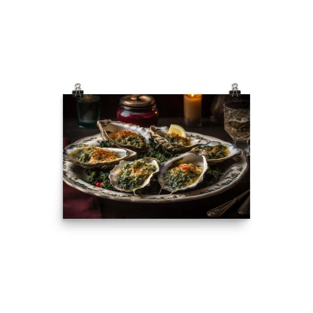 Malpeque Oysters Rockefeller photo paper poster - Posterfy.AI