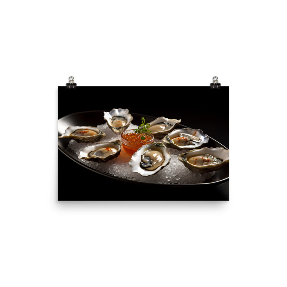 Kumamoto Oysters - A Sensuous Delight photo paper poster - Posterfy.AI