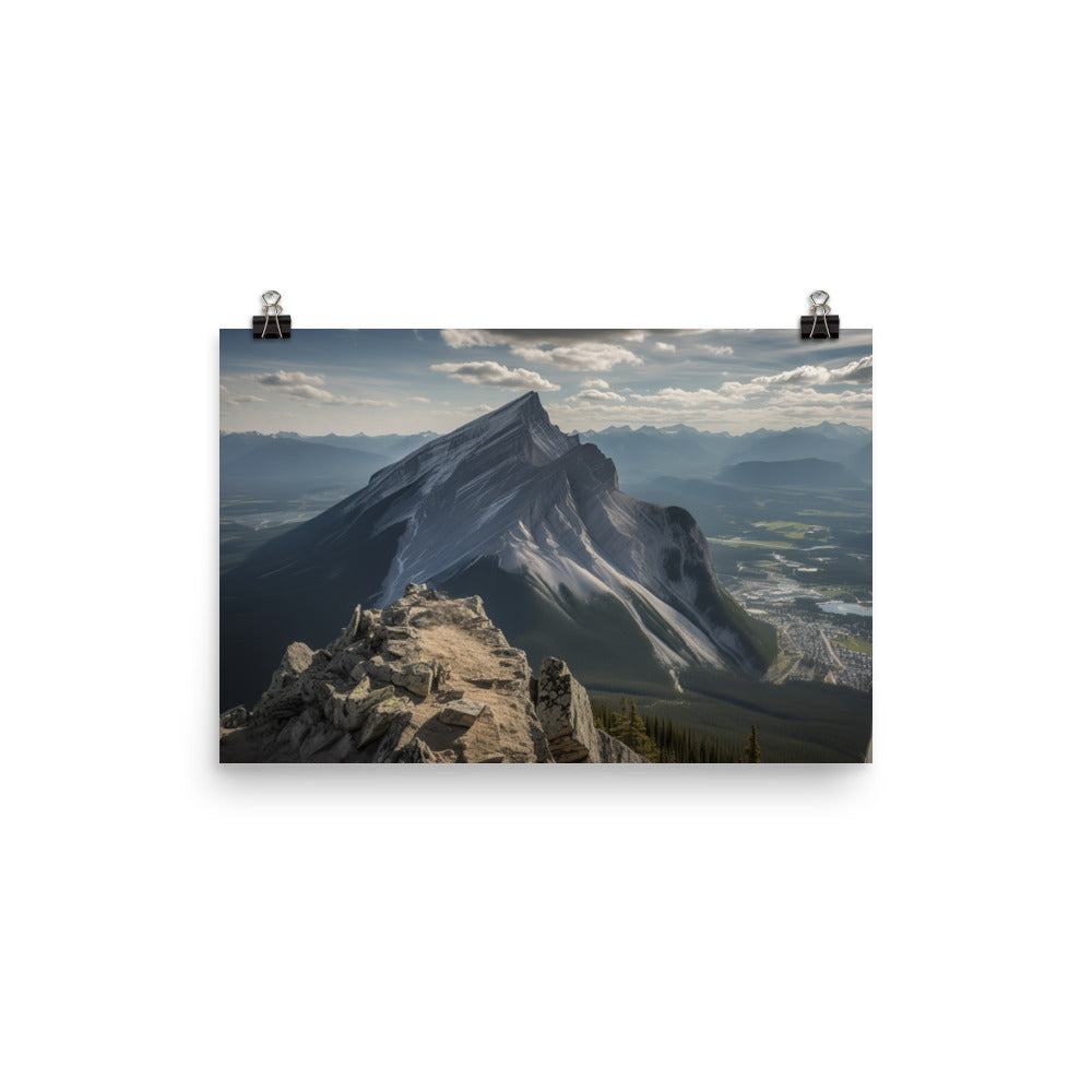 Summit of Mount Rundle photo paper poster - Posterfy.AI