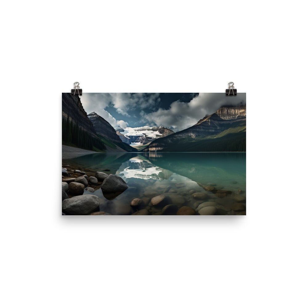 Embracing the Serenity of Lake Louise photo paper poster - Posterfy.AI