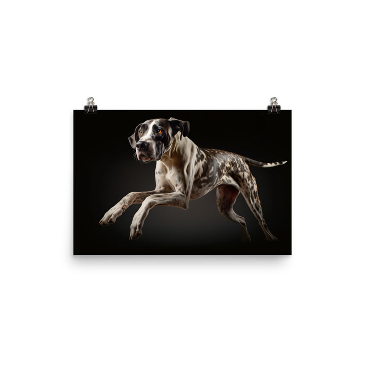 Graceful Great Dane in Motion photo paper poster - Posterfy.AI
