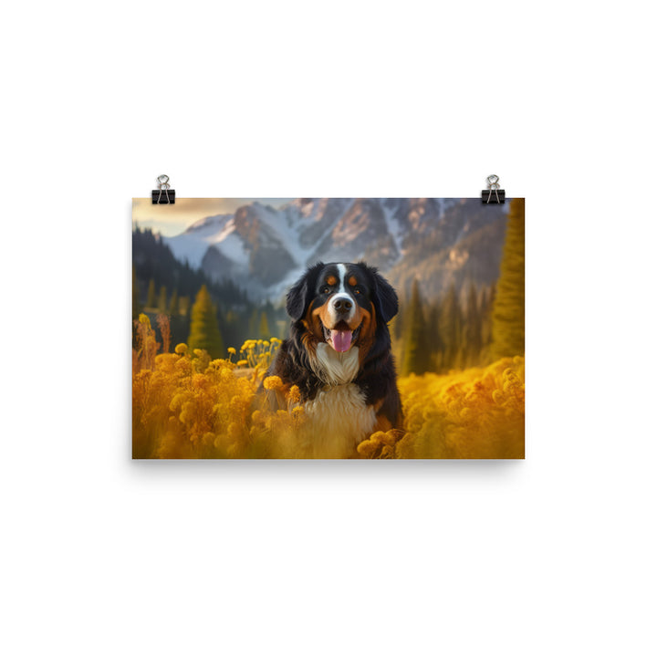 Majestic Bernese Mountain Dog photo paper poster - Posterfy.AI