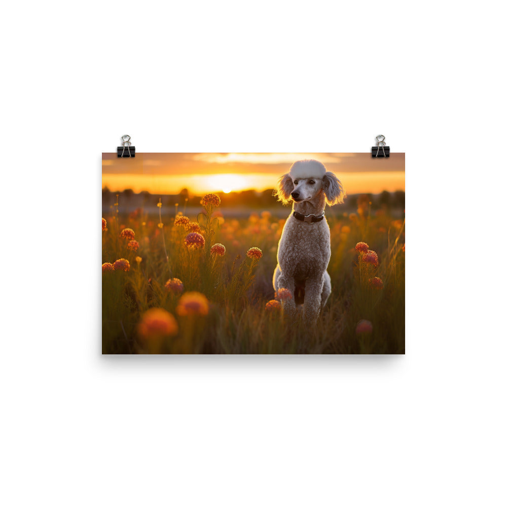 The Majestic Poodle in Natural Surroundings photo paper poster - Posterfy.AI