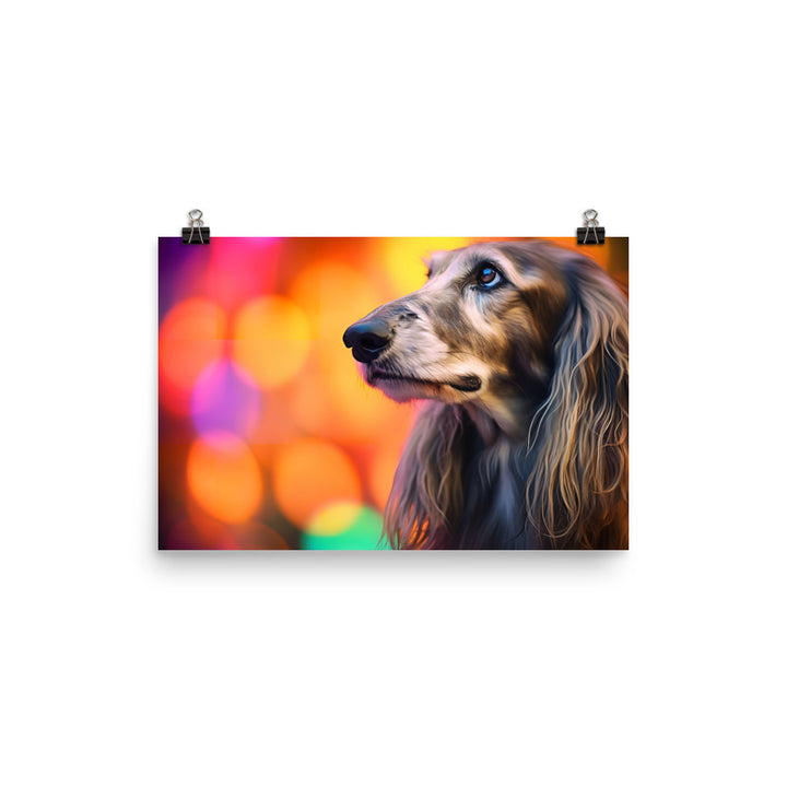 Afghan Hound portrait with bokeh photo paper poster - Posterfy.AI