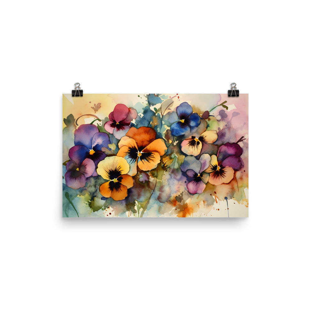 Journey with Pansies photo paper poster - Posterfy.AI