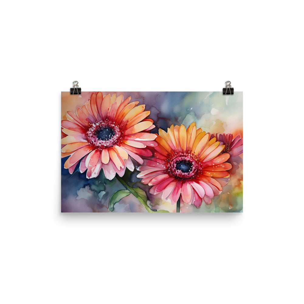 Delight with Gerbera Daisies photo paper poster - Posterfy.AI