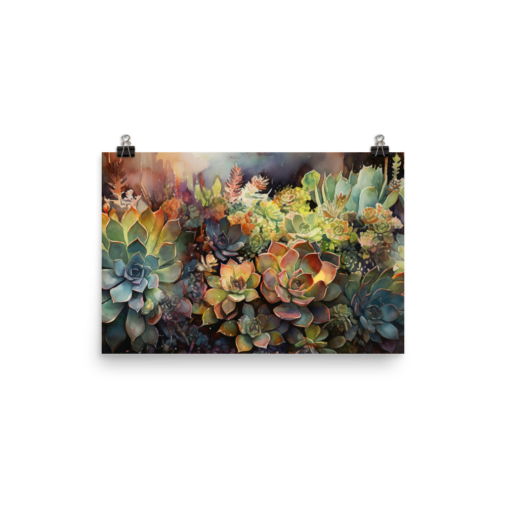Enchanting Succulents photo paper poster - Posterfy.AI