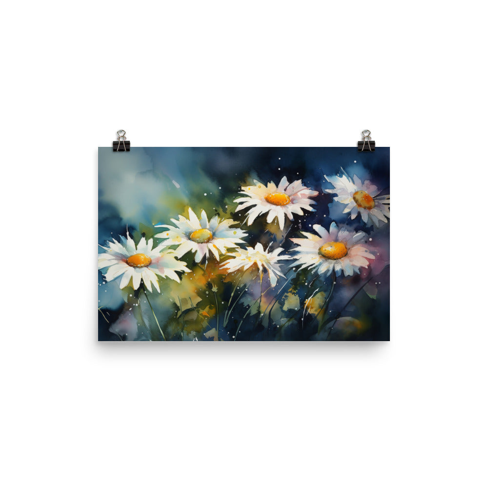 Daisies in Watercolors photo paper poster - Posterfy.AI