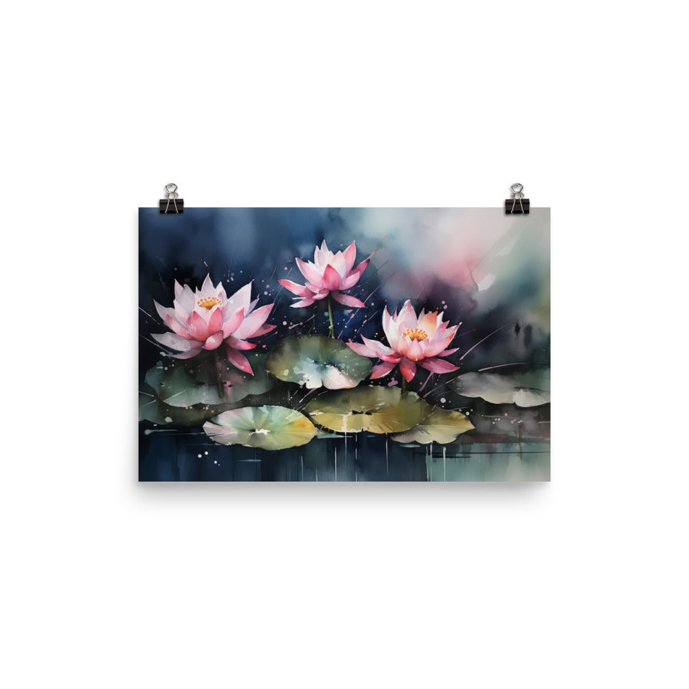 Grace of Lotus Flowers photo paper poster - Posterfy.AI