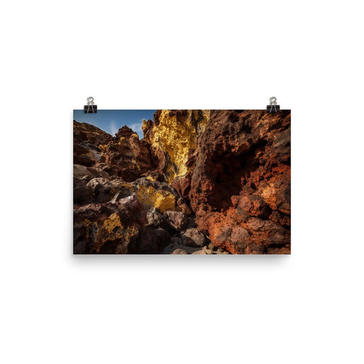 Volcanic Wonders of Nea Kameni photo paper poster - Posterfy.AI