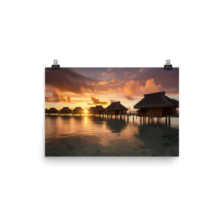 Overwater Bungalow Retreat photo paper poster - Posterfy.AI