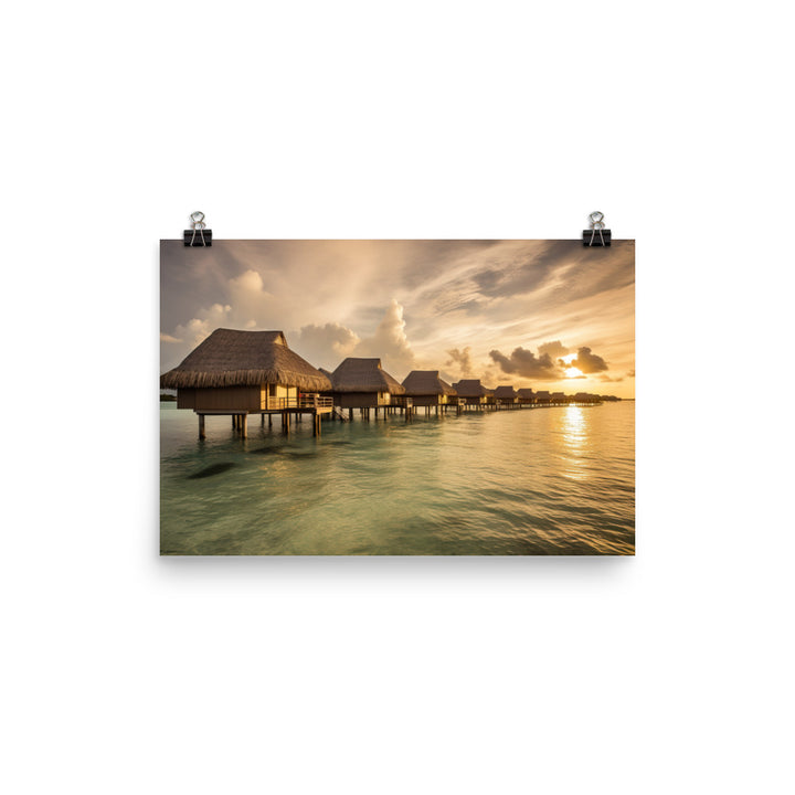 Overwater Bungalow Retreat photo paper poster - Posterfy.AI