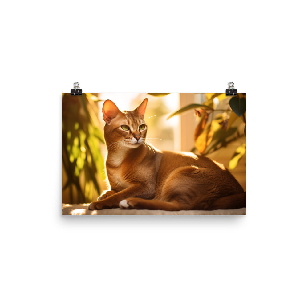 Abyssinian Cat Basking photo paper poster - Posterfy.AI