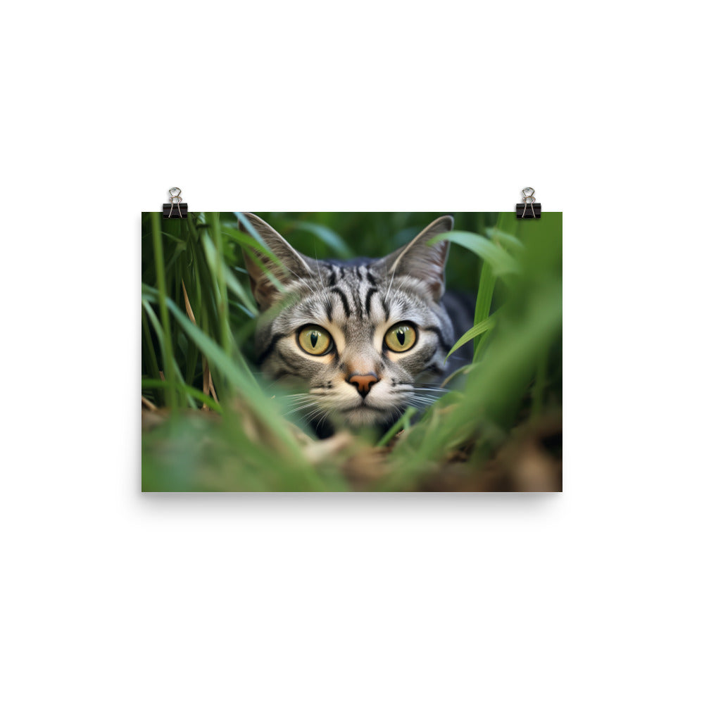 American Shorthair Cat Engaged photo paper poster - Posterfy.AI