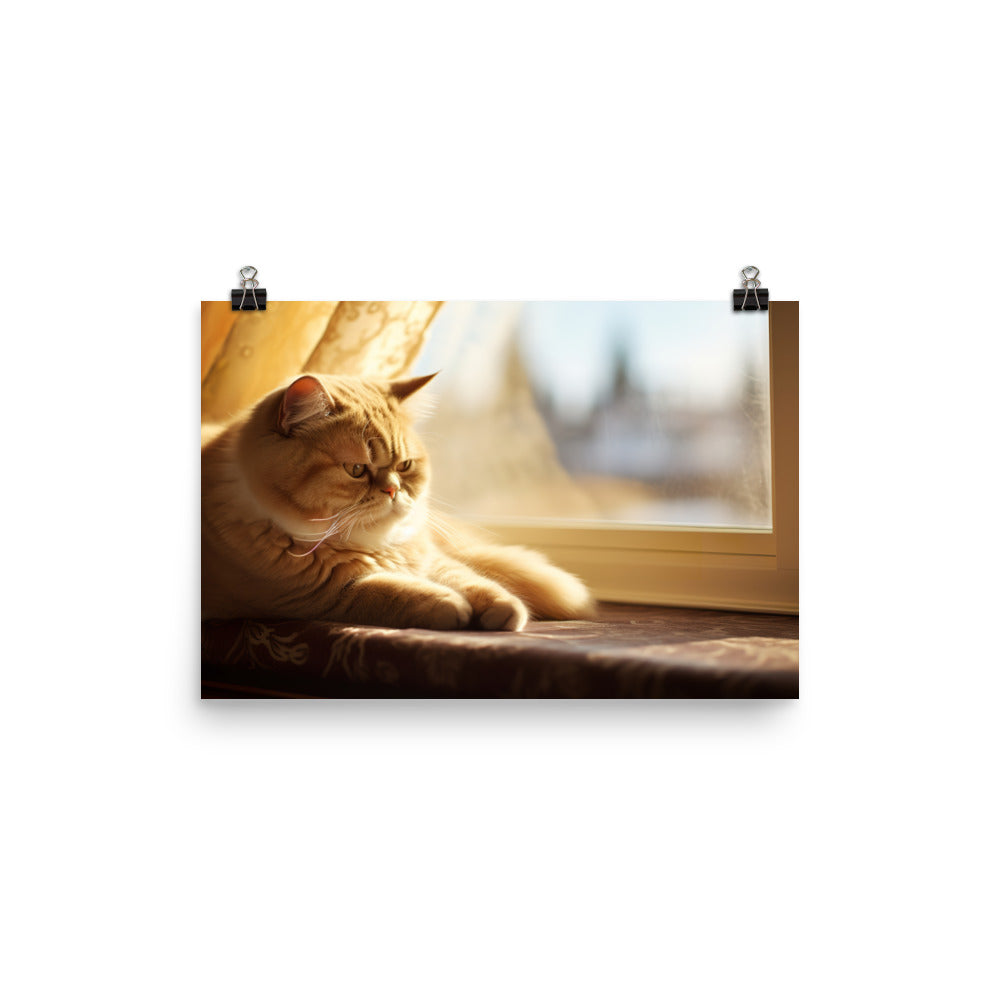 Elegant Exotic Shorthair Cat photo paper poster - Posterfy.AI