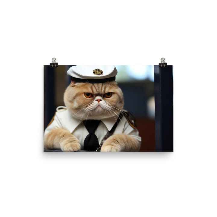 Exotic Shorthair Prison Officer Photo paper poster - PosterfyAI.com