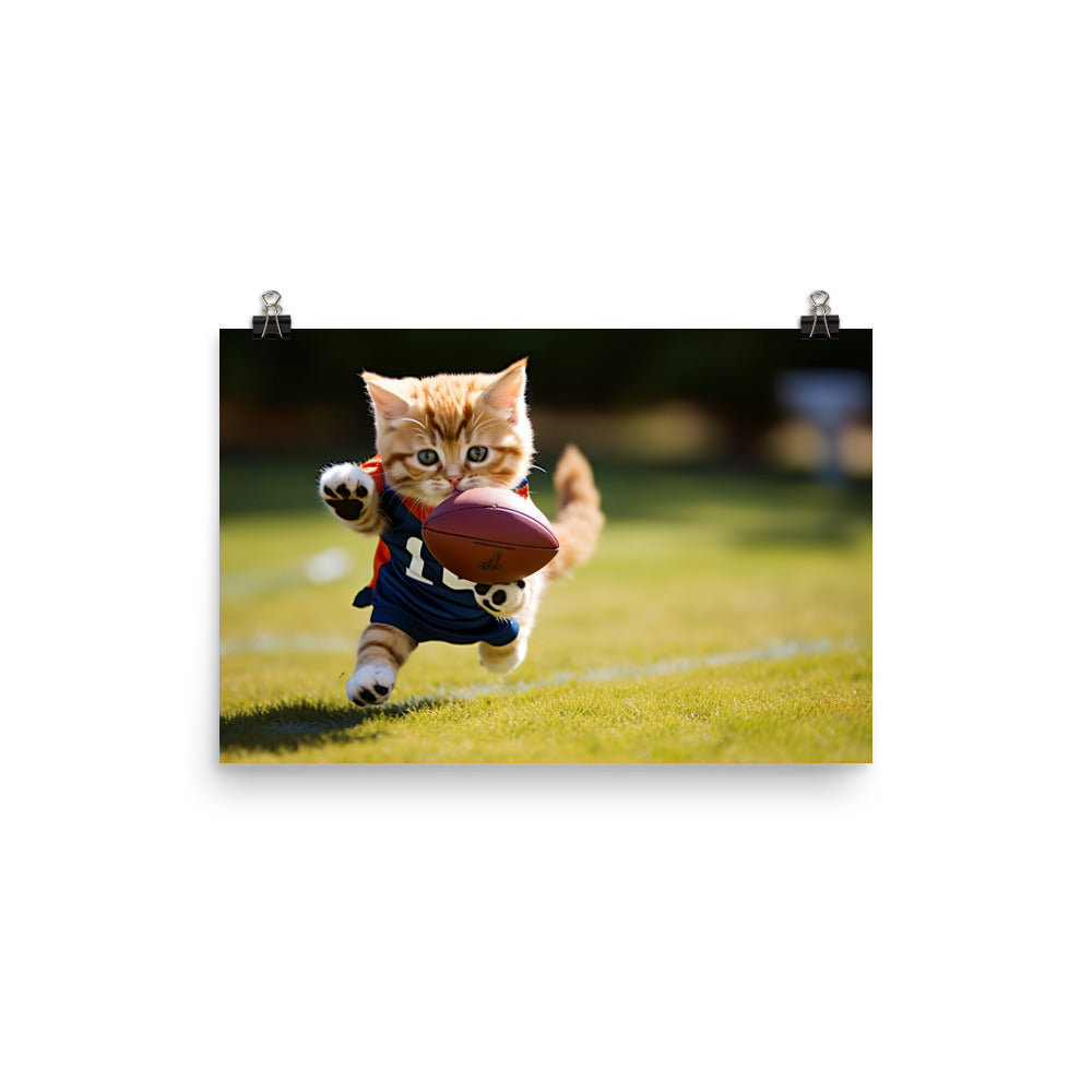 Exotic Shorthair Football Player Photo paper poster - PosterfyAI.com