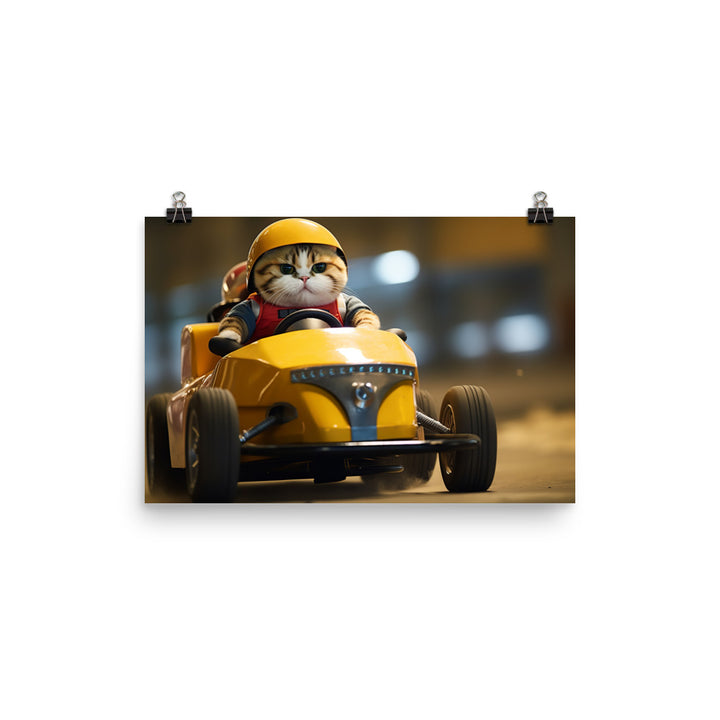 Exotic Shorthair Motorsport Athlete Photo paper poster - PosterfyAI.com