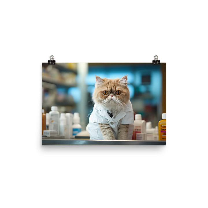 Exotic Shorthair Pharmacist Photo paper poster - PosterfyAI.com