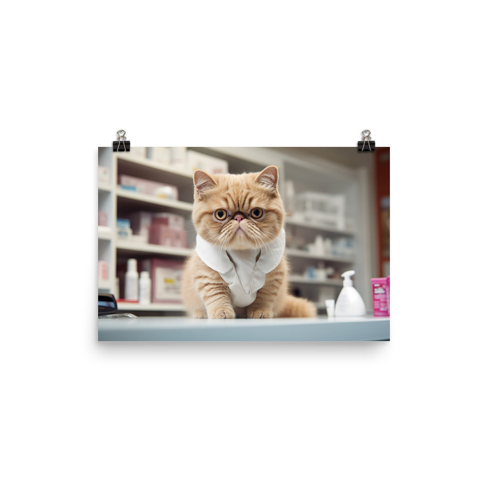 Exotic Shorthair Pharmacist Photo paper poster - PosterfyAI.com