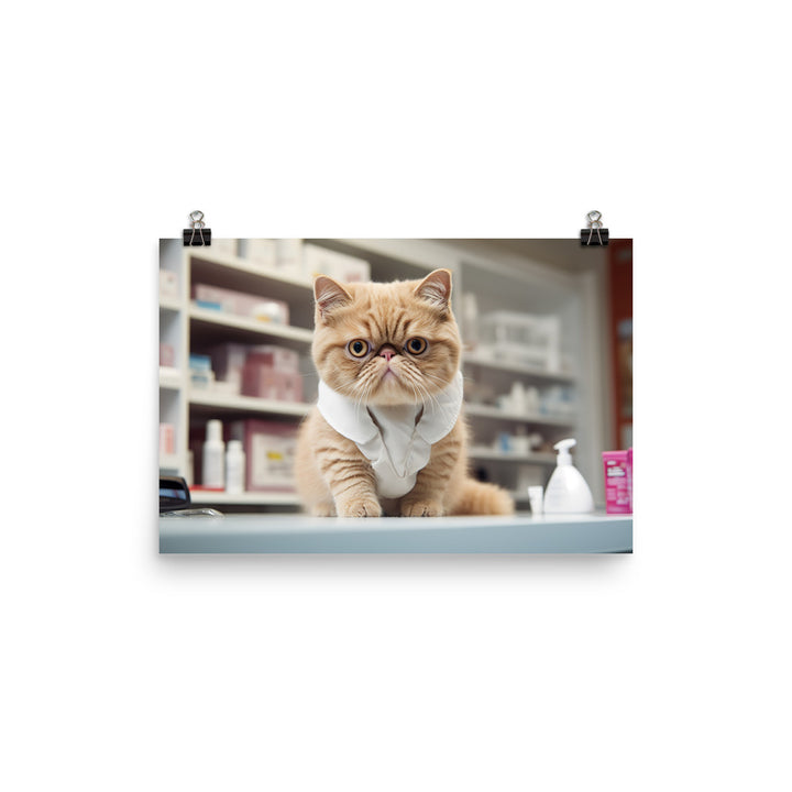 Exotic Shorthair Pharmacist Photo paper poster - PosterfyAI.com