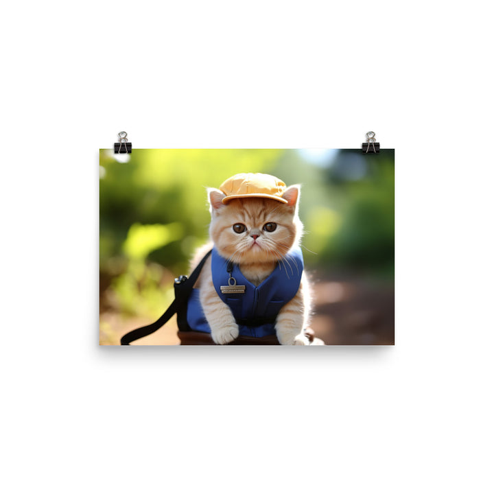 Exotic Shorthair Mail Carrier Photo paper poster - PosterfyAI.com