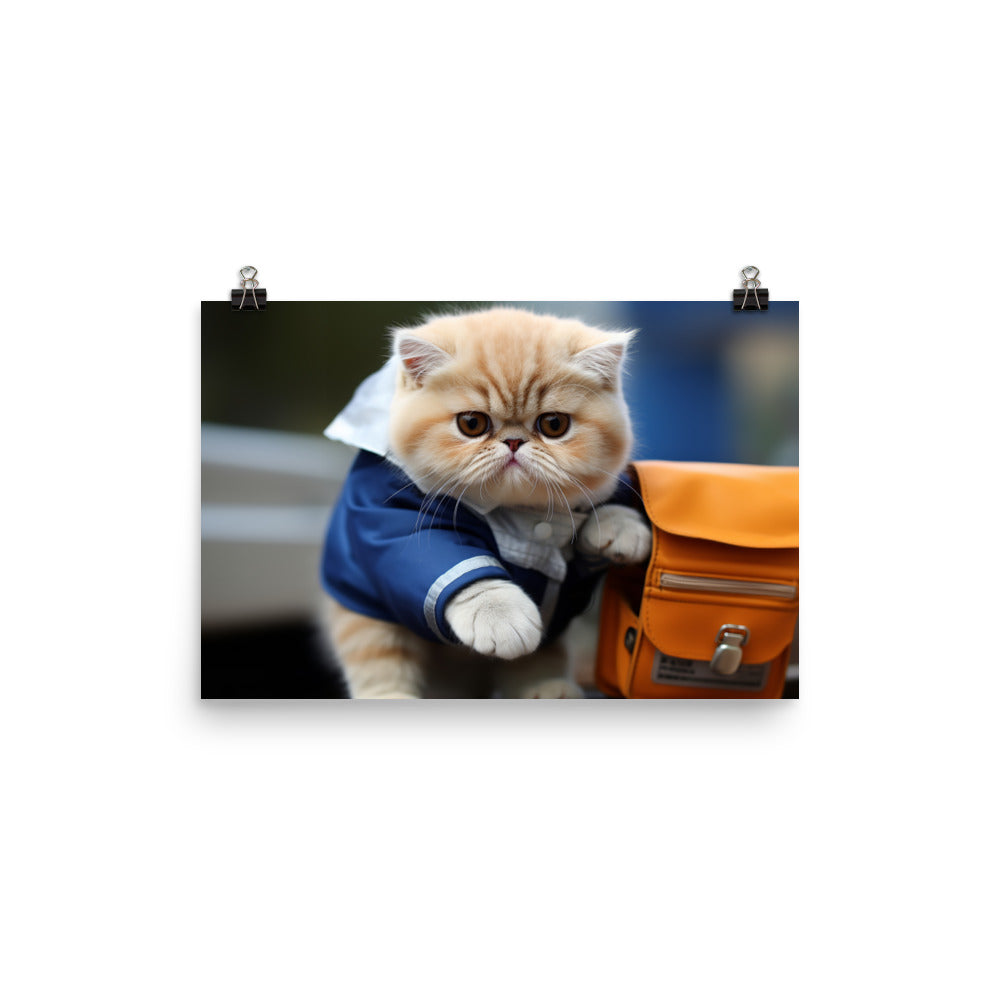 Exotic Shorthair Mail Carrier Photo paper poster - PosterfyAI.com
