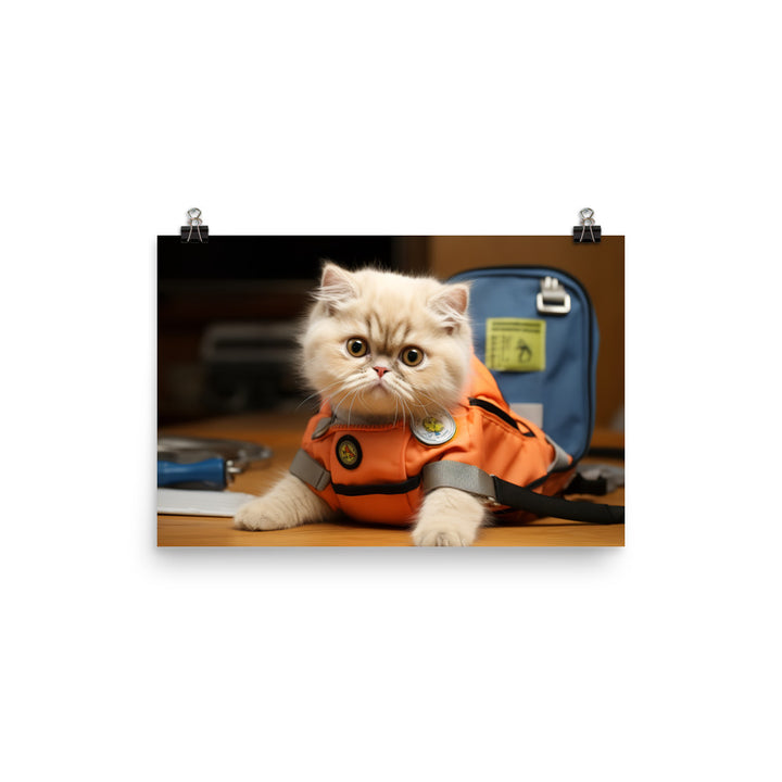 Exotic Shorthair Paramedic Photo paper poster - PosterfyAI.com