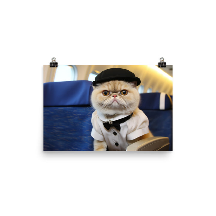 Exotic Shorthair Cabin Crew Photo paper poster - PosterfyAI.com