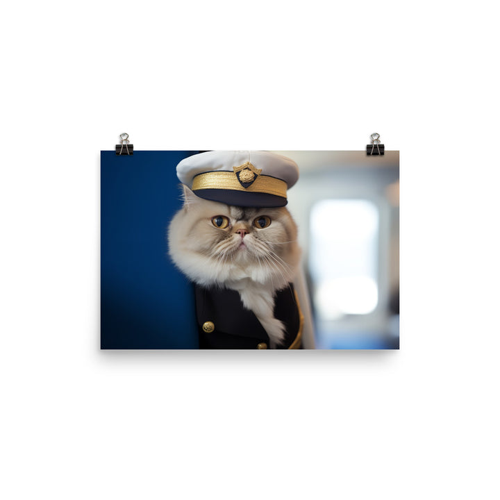 Exotic Shorthair Pilot Photo paper poster - PosterfyAI.com
