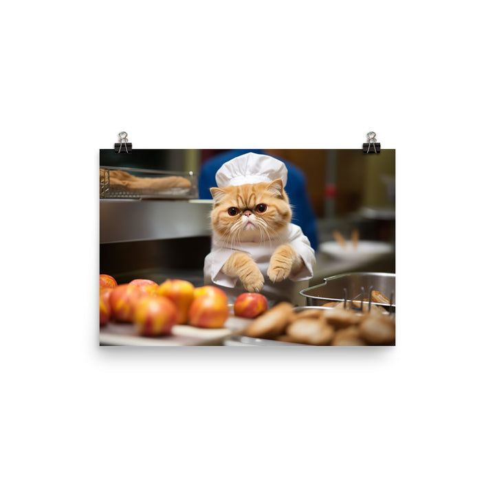 Exotic Shorthair Fast Food Crew Photo paper poster - PosterfyAI.com