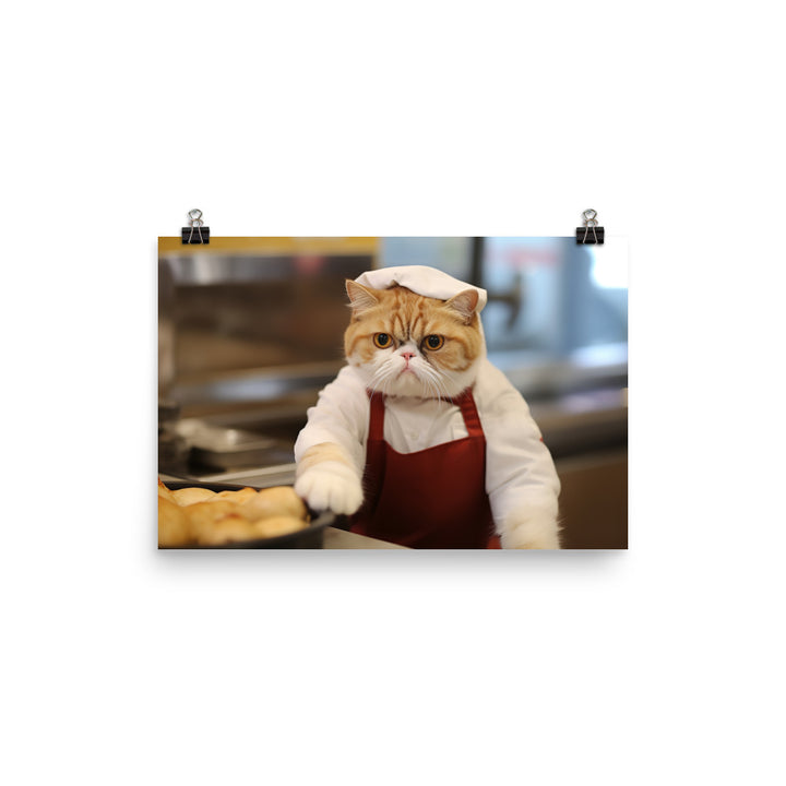 Exotic Shorthair Fast Food Crew Photo paper poster - PosterfyAI.com