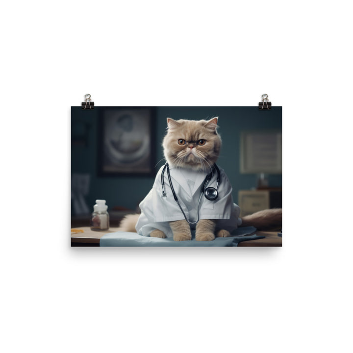 Exotic Shorthair Doctor Photo paper poster - PosterfyAI.com
